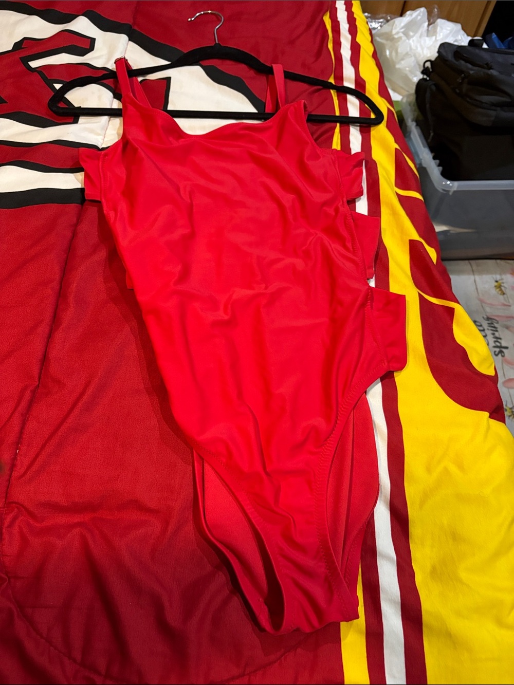 Women’s Red One-Piece Swimsuit - Classic Scoop Neck good condition